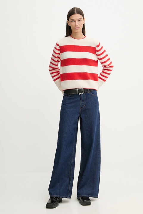 Marc O'Polo sweter wełniany damski kolor beżowy lekki 600605460243 - zdjęcie produktu nr 2