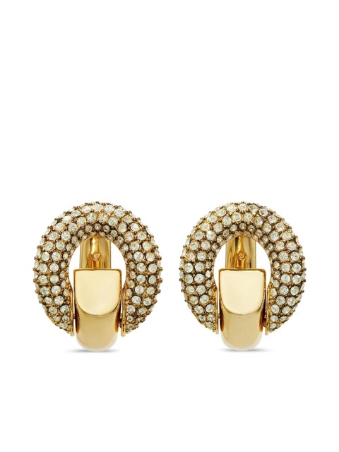 Tory Burch crystal-embellished hoop earrings - Gold - zdjęcie produktu nr 1
