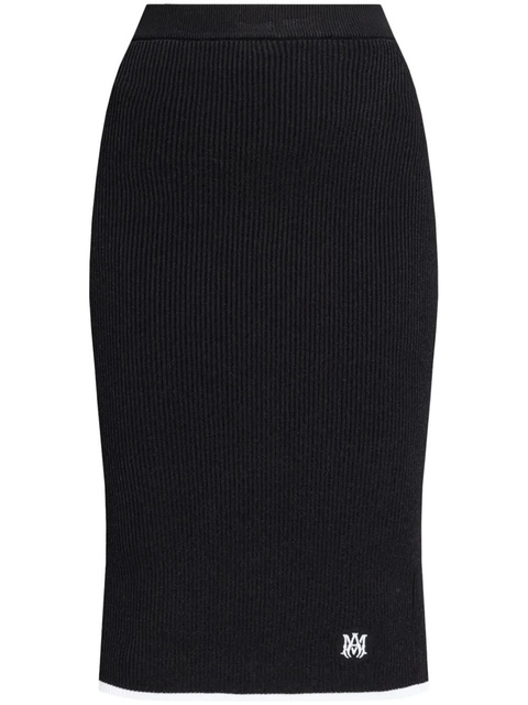 AMIRI Ma logo-embroidered midi skirt - Black - zdjęcie produktu nr 1