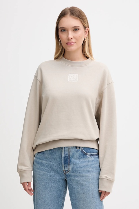 Calvin Klein bluza damska kolor beżowy melanżowa LV044D203G - zdjęcie produktu nr 1