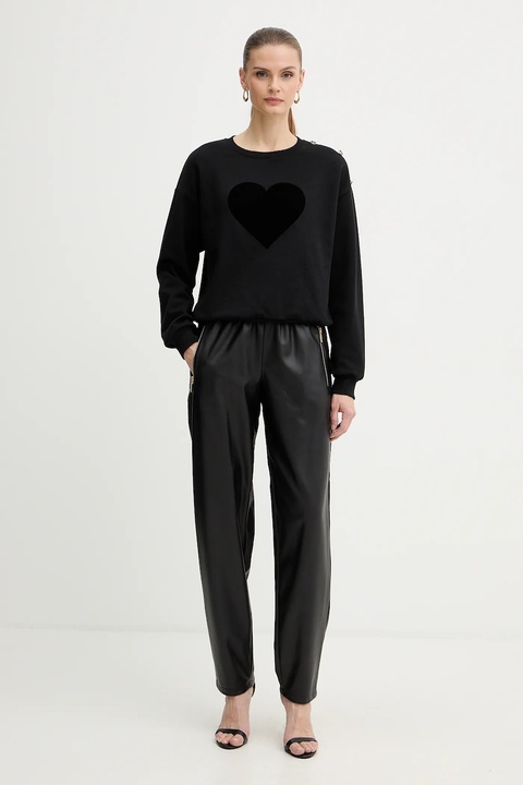 Morgan bluza damska kolor czarny z aplikacją TDELOU - zdjęcie produktu nr 2