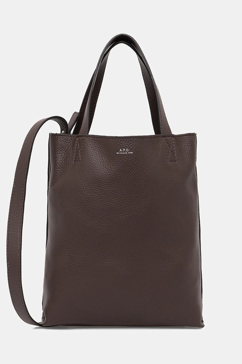 A.P.C. torebka skórzana cabas maiko small kolor brązowy PXCBC.M61667 - zdjęcie produktu nr 1
