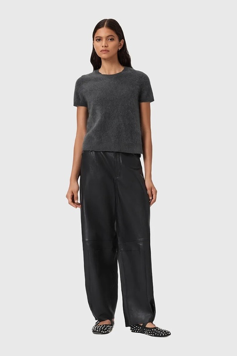 AllSaints t-shirt kaszmirowy REBEL TEE kolor szary W118KB - zdjęcie produktu nr 2