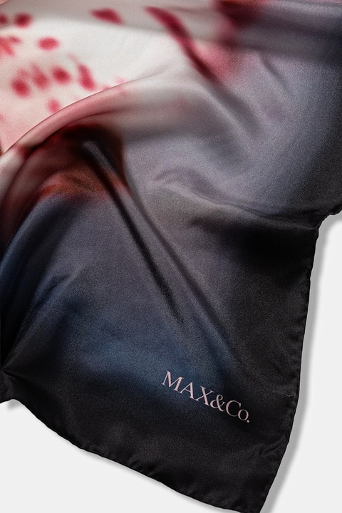 MAX&Co. apaszka jedwabna damska kolor czarny wzorzysta 2526546046200 - zdjęcie produktu nr 2