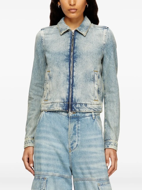 Diesel zip-fastening shoulder-detail denim jacket - Blue - zdjęcie produktu nr 2