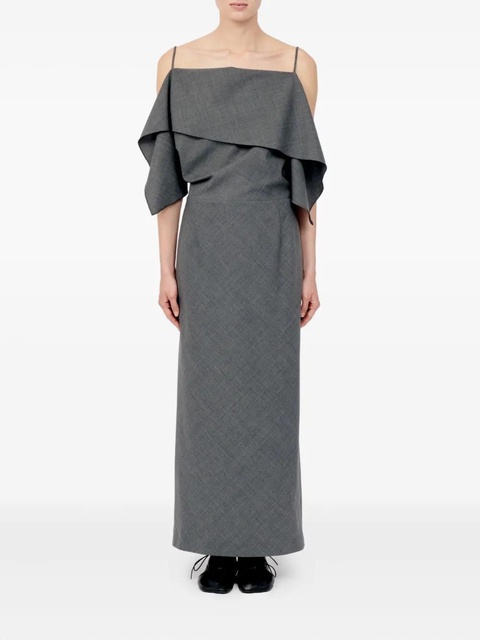 MM6 Maison Margiela ruffled maxi dress - Grey - zdjęcie produktu nr 2