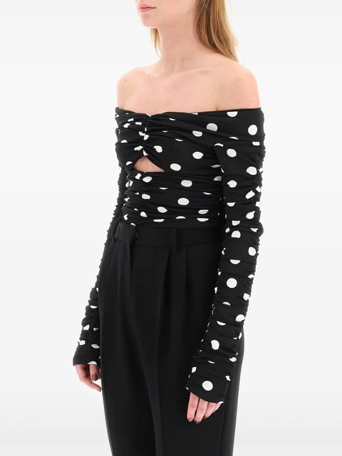 Magda Butrym polka dot-print crop top - Black - zdjęcie produktu nr 2