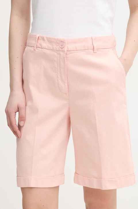 United Colors of Benetton szorty damskie kolor różowy gładkie high waist 4CDRD901W - zdjęcie produktu nr 1