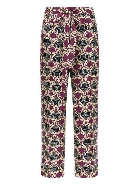 Max Mara floral-print belted trousers - Neutrals - zdjęcie produktu nr 1