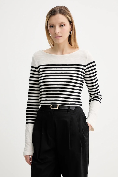Marc O'Polo longsleeve bawełniany kolor beżowy 506219652597 - zdjęcie produktu nr 1