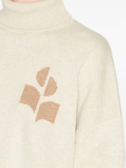 ISABEL MARANT logo-embroidered turtleneck sweater - Neutrals - zdjęcie produktu nr 2
