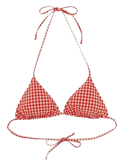 MC2 Saint Barth gingham-print bikini bottom - Red - zdjęcie produktu nr 2