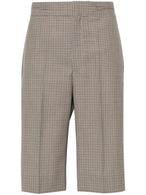 Victoria Beckham houndstooth-pattern tailored shorts - Brown - zdjęcie produktu nr 1