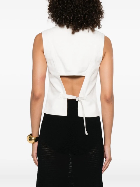 Victoria Beckham button-fastening sleeveless vest - White - zdjęcie produktu nr 1