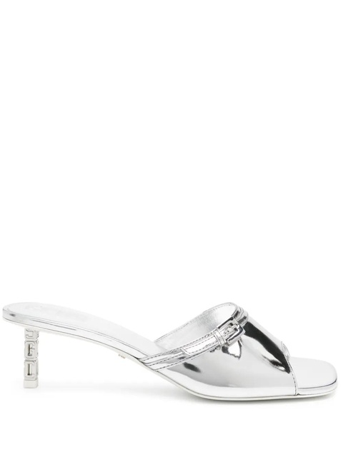 GCDS 60mm mirrored leather sandals - Silver - zdjęcie produktu nr 1