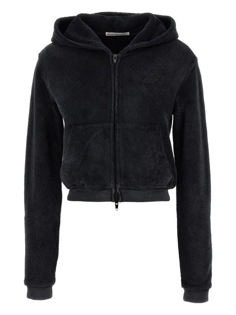 Alexander Wang logo-embroidered zip-front hoodie - Black - zdjęcie produktu nr 1