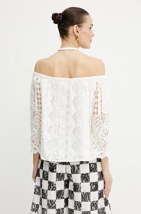 Pinko bluzka damska kolor biały gładka 104798 A2G9 - zdjęcie produktu nr 1