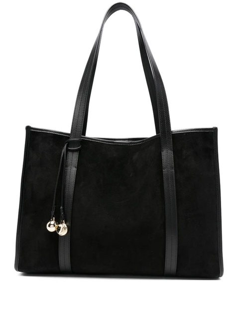 SANDRO suede-leather charm-detail tote bag - Black - zdjęcie produktu nr 1