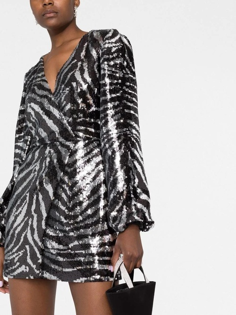 Dolce & Gabbana zebra sequin wrap dress - Black - zdjęcie produktu nr 2