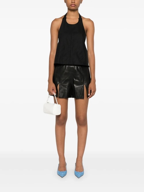 Blumarine vented leather shorts - Black - zdjęcie produktu nr 2