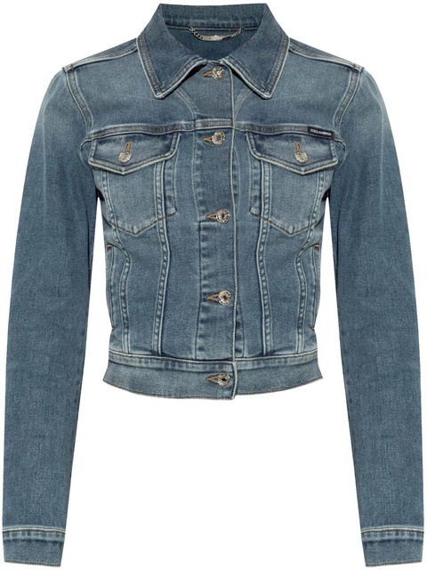 Dolce & Gabbana logo-plaque denim jacket - Blue - zdjęcie produktu nr 1