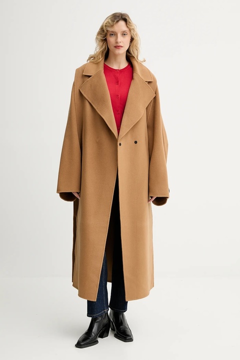 MMC STUDIO płaszcz wełniany kolor brązowy VESPERE.COAT - zdjęcie produktu nr 1