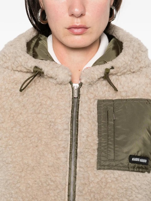 Miu Miu hooded teddy blouson - F03QQ - zdjęcie produktu nr 2