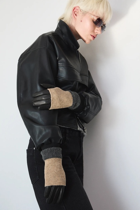 Medicine rękawiczki damskie kolor czarny - zdjęcie produktu nr 1