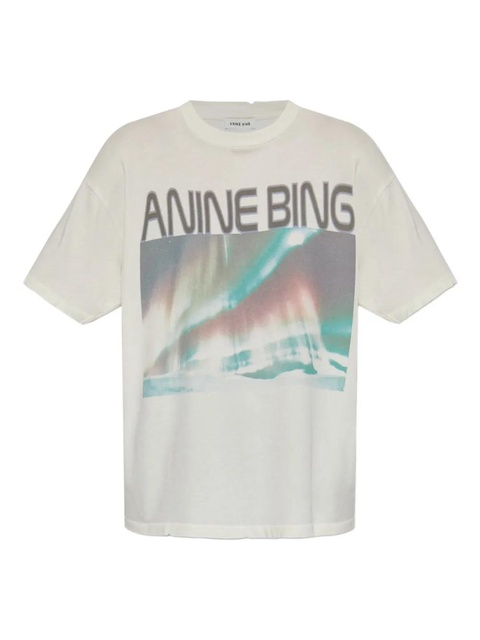 ANINE BING graphic-print T-shirt - Neutrals - zdjęcie produktu nr 1