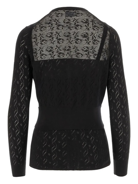 Chloé button-front open-knit cardigan - Black - zdjęcie produktu nr 2