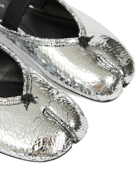 Maison Margiela Tabi leather slip-on mules - Silver - zdjęcie produktu nr 2
