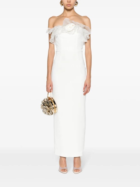 Alessandra Rich floral-appliqué cady gown - Neutrals - zdjęcie produktu nr 2