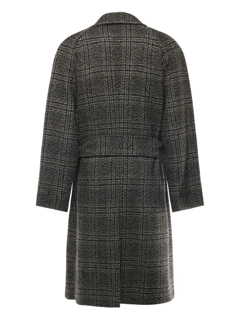 Balenciaga One Layer checked belted coat - Black - zdjęcie produktu nr 2