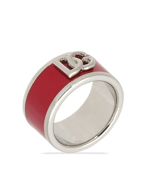Dolce & Gabbana logo-plaque enamel ring - Red - zdjęcie produktu nr 2