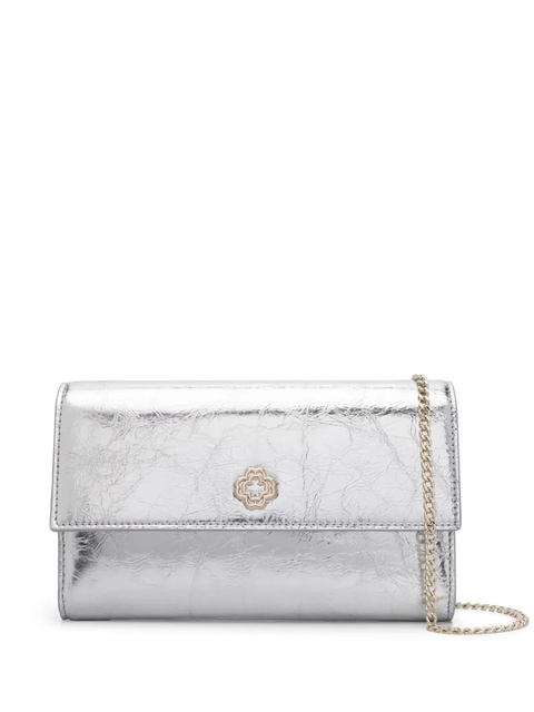 Maje metallic leather chain wallet - Silver - zdjęcie produktu nr 1