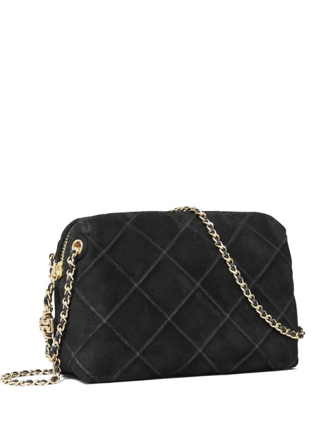 Tory Burch Fleming suede crossbody bag - Black - zdjęcie produktu nr 1