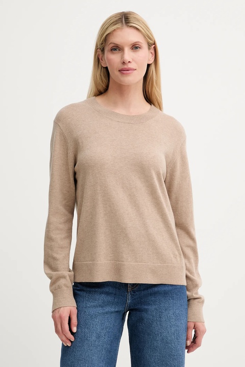 MUNTHE sweter wełniany SWELINA damski kolor beżowy lekki 247161924774 - zdjęcie produktu nr 1