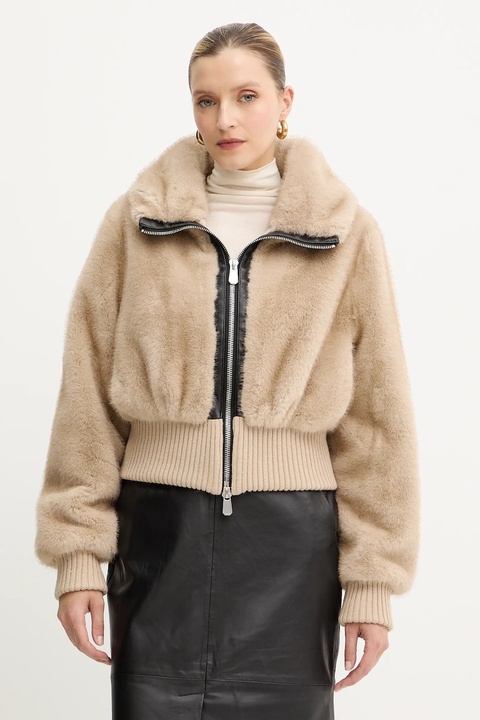 Pinko kurtka kolor beżowy przejściowa oversize 105399 A2PI - zdjęcie produktu nr 1