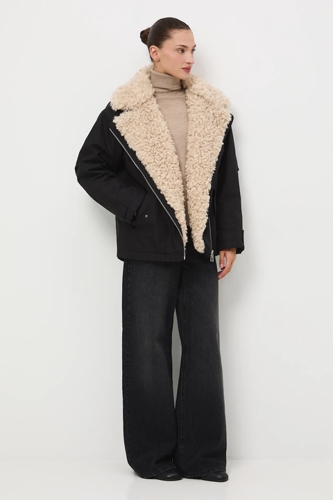 Medicine sweter z wełny merino kolor beżowy z golfem - zdjęcie produktu nr 2