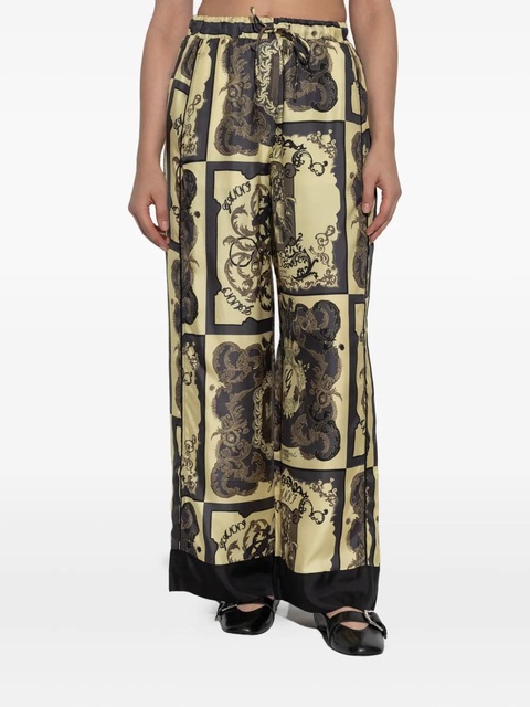 GANNI Printed Silk Twill Elasticated Pants - Yellow - zdjęcie produktu nr 2