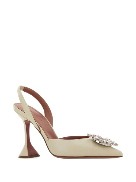 Amina Muaddi Begum embellished leather pumps - Neutrals - zdjęcie produktu nr 2