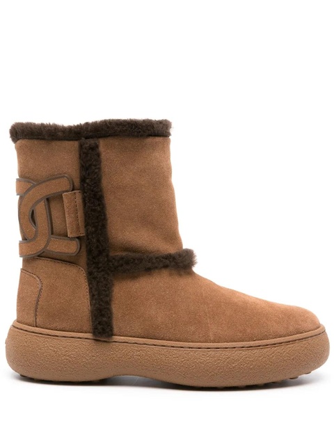 Tod's Kate shearling suede boots - Brown - zdjęcie produktu nr 1
