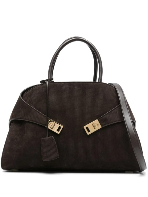 Ferragamo corduroy clasp tote bag - Brown - zdjęcie produktu nr 1