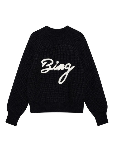 ANINE BING logo-embroidered sweater - Black - zdjęcie produktu nr 1
