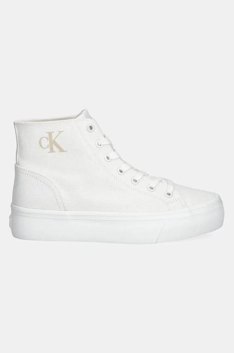 Calvin Klein Jeans trampki VULC FLATFORM MID CV MG damskie kolor biały YW0YW01764 - zdjęcie produktu nr 2