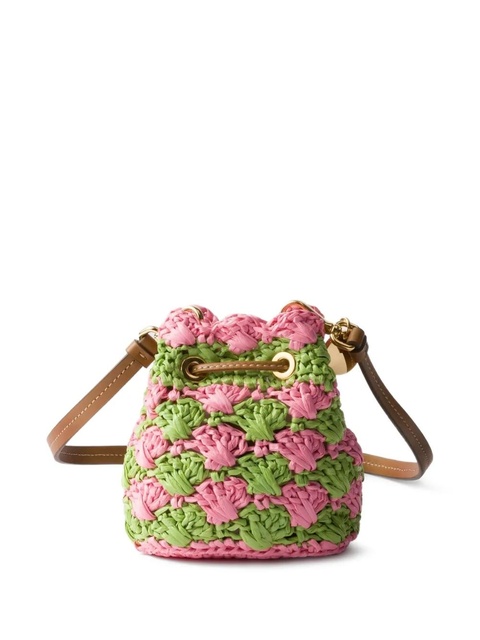 Prada mini crochet-knit bucket bag - Green - zdjęcie produktu nr 2