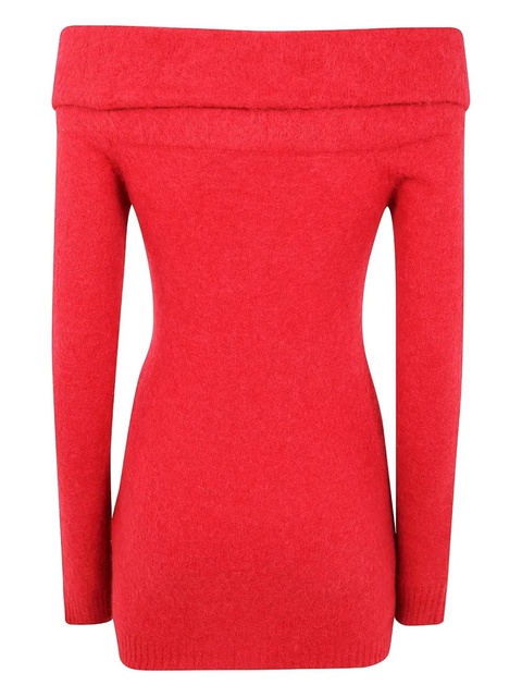 Blumarine off-shoulder flower-embellished dress - Red - zdjęcie produktu nr 2