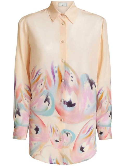 ETRO painterly-print silk shirt - Neutrals - zdjęcie produktu nr 1
