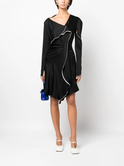 Victoria Beckham asymmetric draped midi dress - Black - zdjęcie produktu nr 1