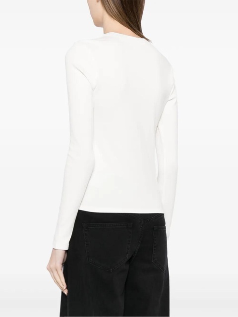 Reformation Davy ribbed-knit long-sleeve T-shirt - White - zdjęcie produktu nr 2
